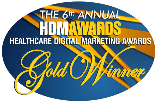 "Healthcare digital marketing awards gold winner" awards banner
